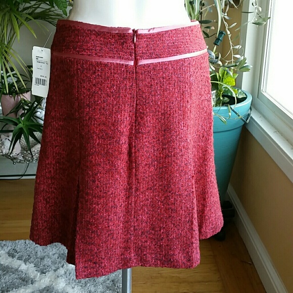 Liquid Olive&Bette's Heather Pink Wool Blend Front Pleats Aline Skirt Size 4 - Picture 5 of 9